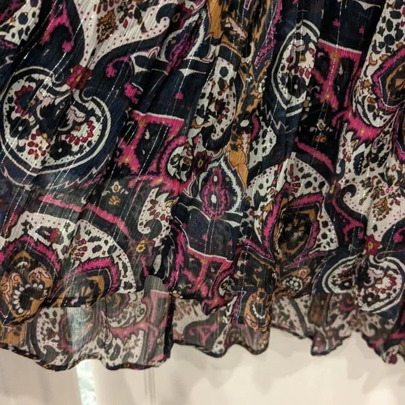 Anthropology Maxi Skirt Paisley Wrap w/Elastic Scrunched Waist Size L - Picture 3 of 9